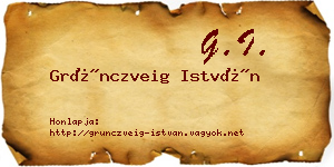 Grünczveig István névjegykártya